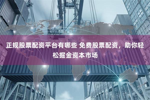 正规股票配资平台有哪些 免费股票配资，助你轻松掘金资本市场